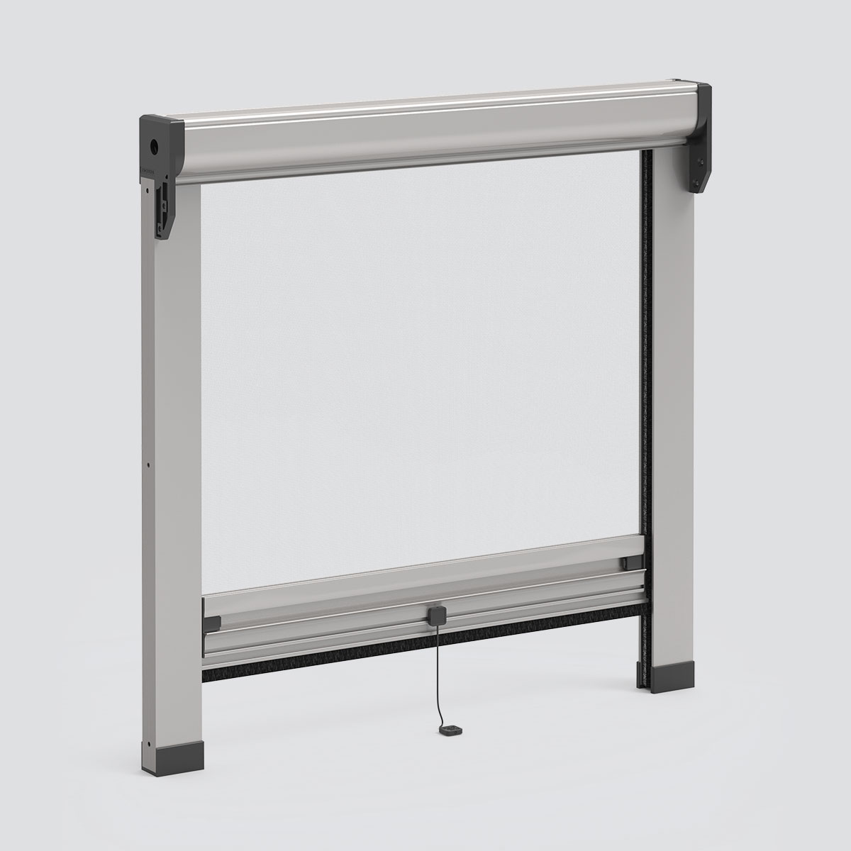 Spring-operated vertical Plus insect screen, Tondo 46 Plus, Reveal-fit guides. Pronema