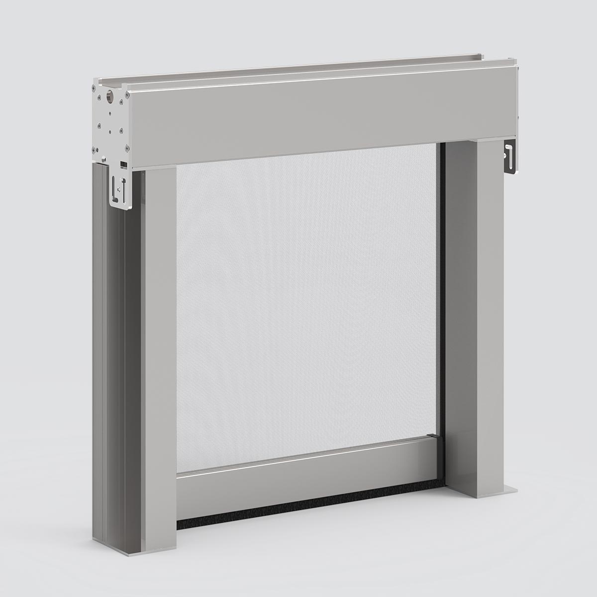 Motor-operated windproof vertical insect screen, Led Incasso 80i, Windproof. Pronema